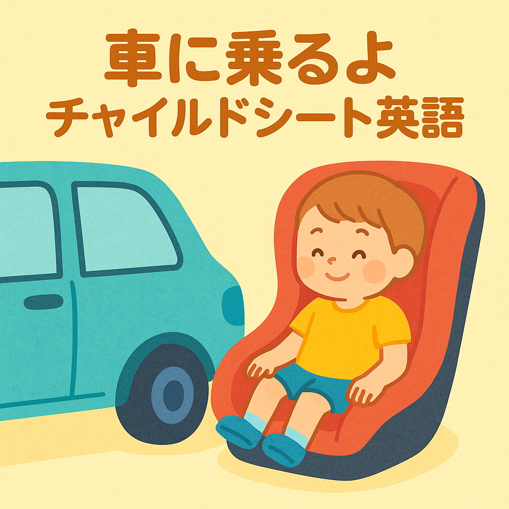 車に乗るよ・チャイルドシートに座ろうねを英語で言うには